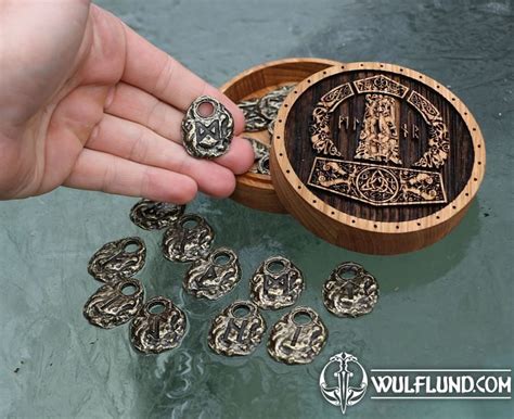 Amulet Runes Futhark Et Coffret Coffret Zinc Drakkaria Rune Bijoux