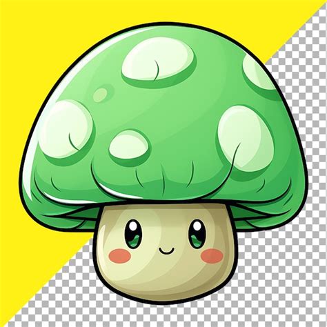 Cute Kawaii Mushroom Clipart Illustration For Sticker Design Premium