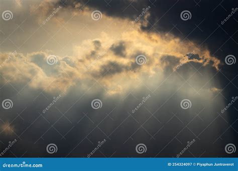 The Dark Clouds With Sunny Of Sunset Before Raining Stock Image Image