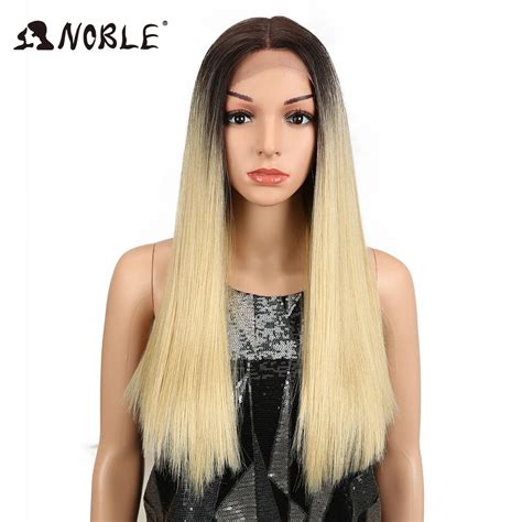 Noble Hair 20inch Straight Synthetic Lace Front Wig Glueless Heat