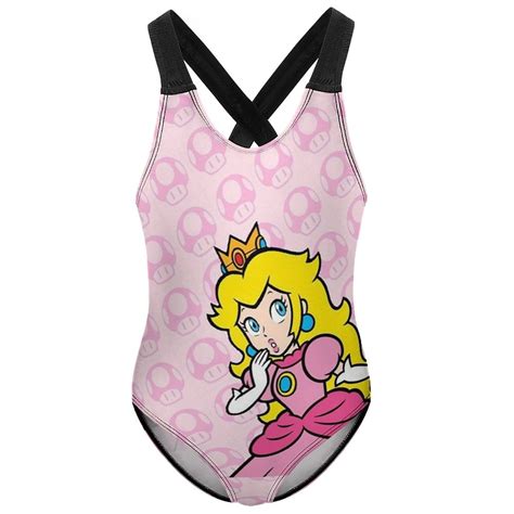 Mario Princess Peach Cartoon girls one piece swimsuit cute swimsuit 9