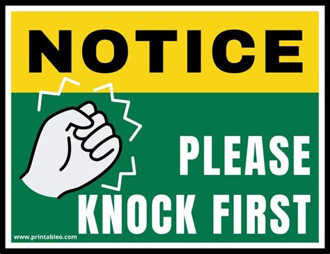 20 Printable Please Knock Signs Printableocom