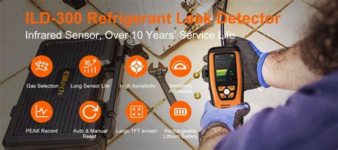 Elitech ILD-300 Electronic Refrigerant Leak Detector HVAC, Freon Leak ...