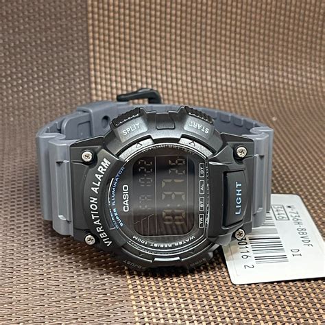 Casio W H B Youth Vibration Alarm Digital Black Gray Resin Men S