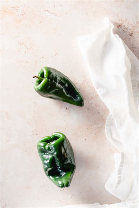 Quick Pickled Poblano Peppers Green And Bright Blossom To Stem