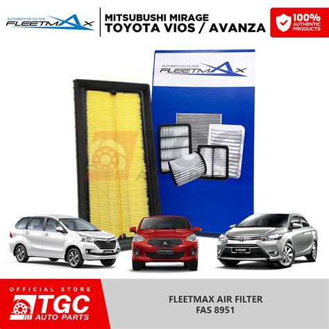 Fleetmax Air Filter For Toyota Avanza Rush Vios 2013 2020 FAS 8951