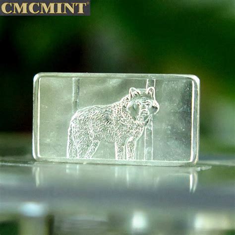 Silver Casting 25 Gram 999 Fine Silver Wolf Bullion Bars Silver Bar