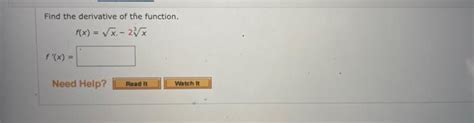 Solved Find The Derivative Of The Function Fxx−23x