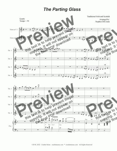 The Parting Glass French Horn Quartet And Piano Download Pdf File