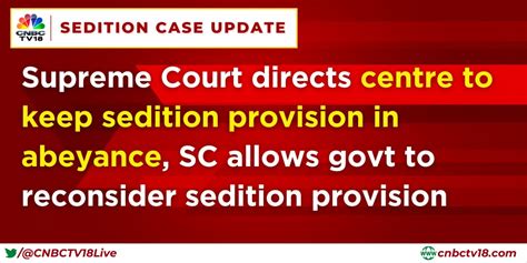 Cnbc Tv18 On Twitter Seditionlaw Supreme Court Directs Centre To