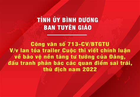 Công văn lan tỏa trailer Cuộc thi viết chính luận về bảo vệ nền tảng tư