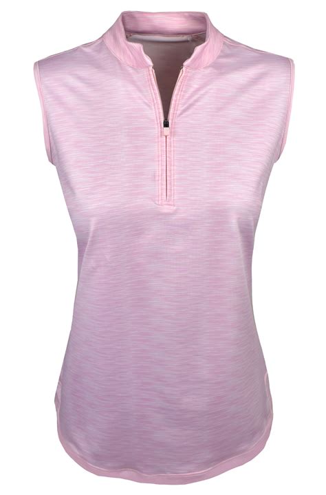 Ladies Snake Eyes Golf 14 Zip Sleeveless Mock Polo