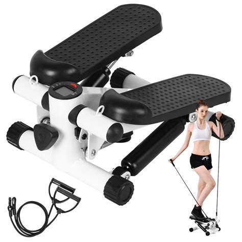 La Talus Home Exercise Steppers Mini Steppers With Resistance Bands Upgraded Air Powered Stair