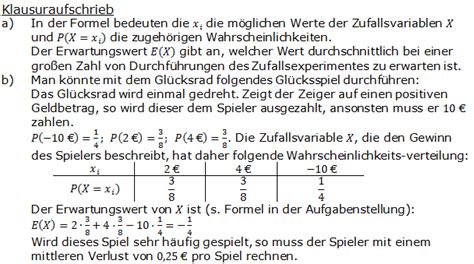 Erwartungswert Grundlagen Aufgaben 1 Fit In Mathe