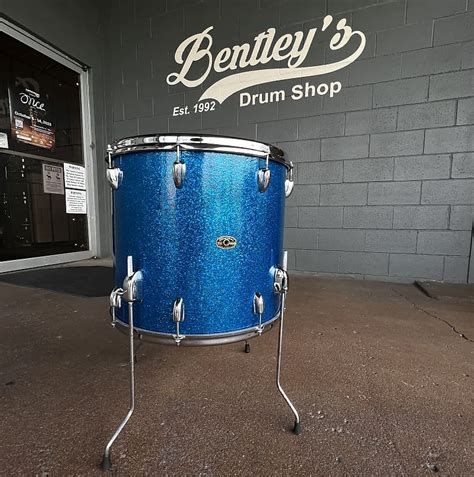 Vintage S Slingerland X Floor Tom In Blue Sparkle Reverb Uk