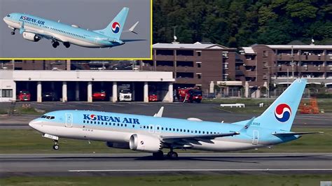 Korean Air KE Boeing 737 8 HL8352 Fukuoka Airport 福岡空港 take off