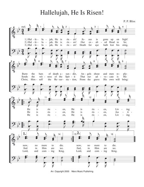 Hymn Information For Hallelujah He Is Risen