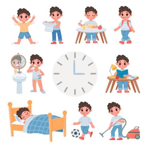 1,400+ Daily Schedule Kids Stock Illustrations, Royalty-Free Vector ...