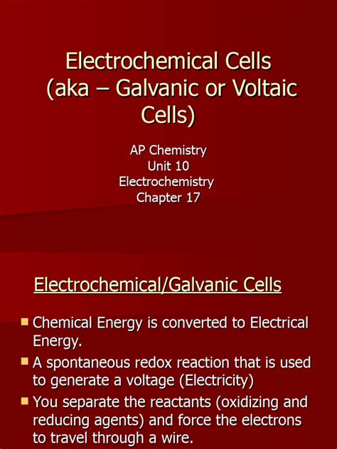 Electrochemical Cells Pdf Electrochemistry Redox