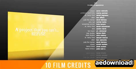 Film Credits After Effects Project Videohive Free After