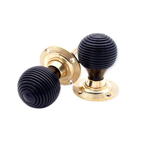 Rosewood Polished Brass Beehive Mortice Rim Knob Set Artofit