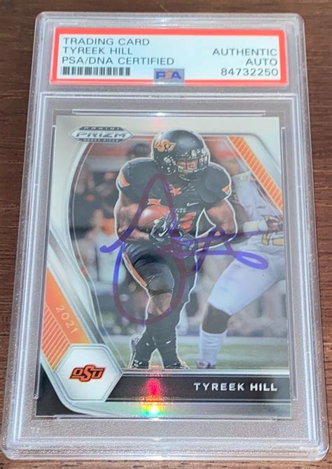 Tyreek Hill 2021 Prizm Drafts Picks Silver Refractor Signed Card 59