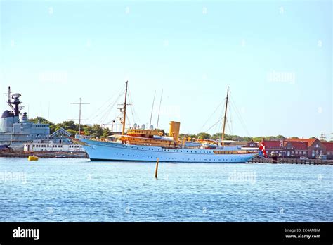 The Danish Royal Yacht Dannebrog In Copenhagen Harbour Denmark Stock