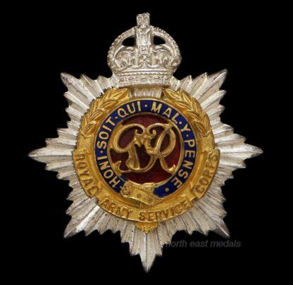 Royal Army Service Corps Rasc Officers Silver And Gilt Cap Badge Kc