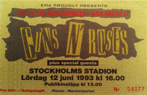 Guns N Roses June 12th 1993 Stockholm Stockholms Stadion Belongs