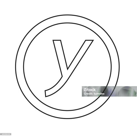 Basic Font Letter Y Icon Illustration Design Stock Illustration