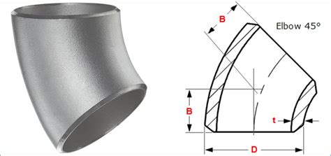 Buttweld 45 Degree Elbow SS 45 Deg Elbow 45 Degree Buttweld Elbow