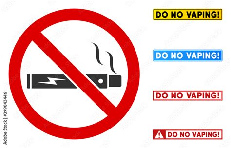 No Vaping Sign With Texts In Rectangle Frames Illustration Style Is A