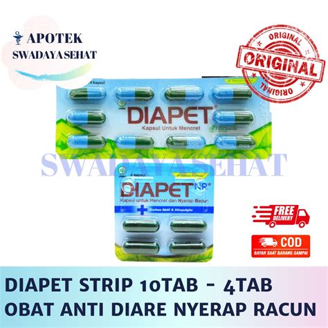 Jual Diapet Strip 10 Tablet Nr Nyerap Racun 4 Tab Obat Diare Mencret