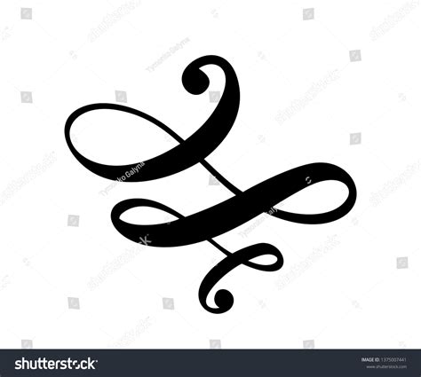 Vector Floral Calligraphy Element Flourish Hand Stock Vector Royalty