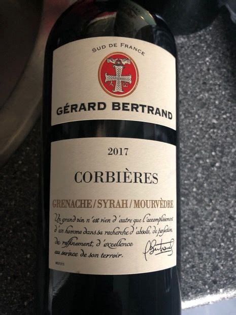 2017 Gérard Bertrand Corbières Grenachesyrahmourvedre France