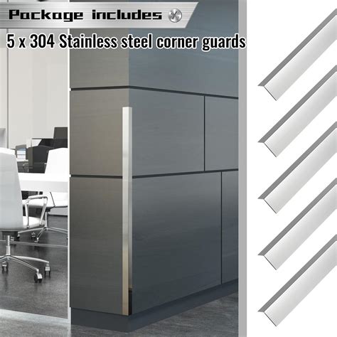 Snapklik.com : Therwen 5 Pieces Stainless Steel Corner Guards 48" Metal