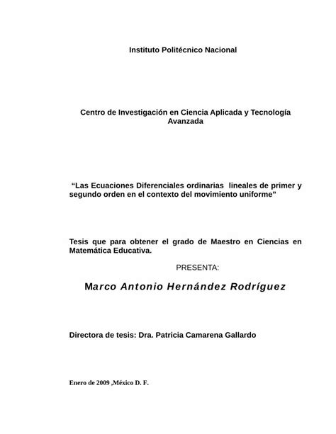 Pdf Instituto Politecnico Nacional Secretar A De Investigaci N Y