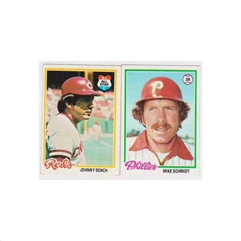 1978 Topps Johnny Bench #700 + Mike Schmidt #360 Card Pair - HOF'ers ...