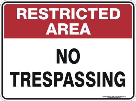 No Trespassing Sign Restricted Area California Penal Code