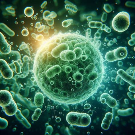 Bacteria Floating Premium Ai Generated Image