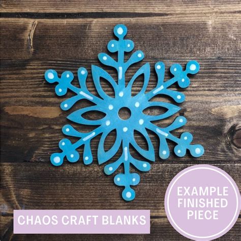 Wood Snowflake Cutout Unfinished Wood Snowflake Blank Etsy