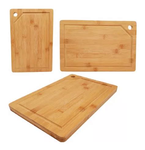 Tabla rectangular de cortar carne y verduras de bambú 30x40 cm