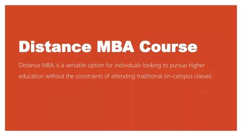 Ppt Distance Mba Courses Powerpoint Presentation Free Download Id13135536