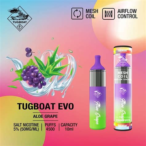 Buy Tugboat Evo Aloe Grape Disposable Vape From Aed30 With Delivery