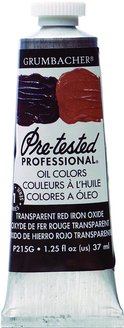 Grumbacher Pre Tested Oil Paint 37ml 1 25 Ounce Transparent Red Iron