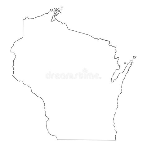 Wisconsin WI State Border USA Map Outline Stock Vector - Illustration ...