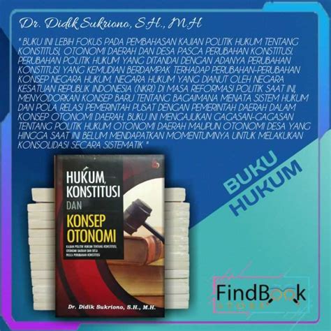 Jual Buku Hukum HUKUM KONSTITUSI DAN KONSEP OTONOMI Dr Didik