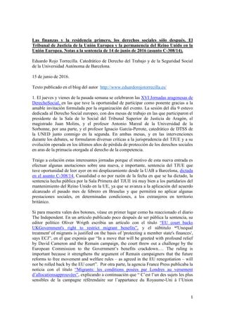 Las Finanzas Y La Residencia Primero Los Derechos Sociales S Lo