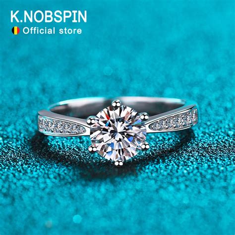 Knobspin D Vvs Moissanite An Is Para A Mulher Noivado Casamento Jewely