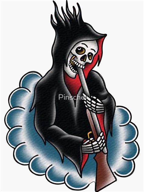 "Traditional Grim Reaper Tattoo" Sticker for Sale by Pinscher | Redbubble